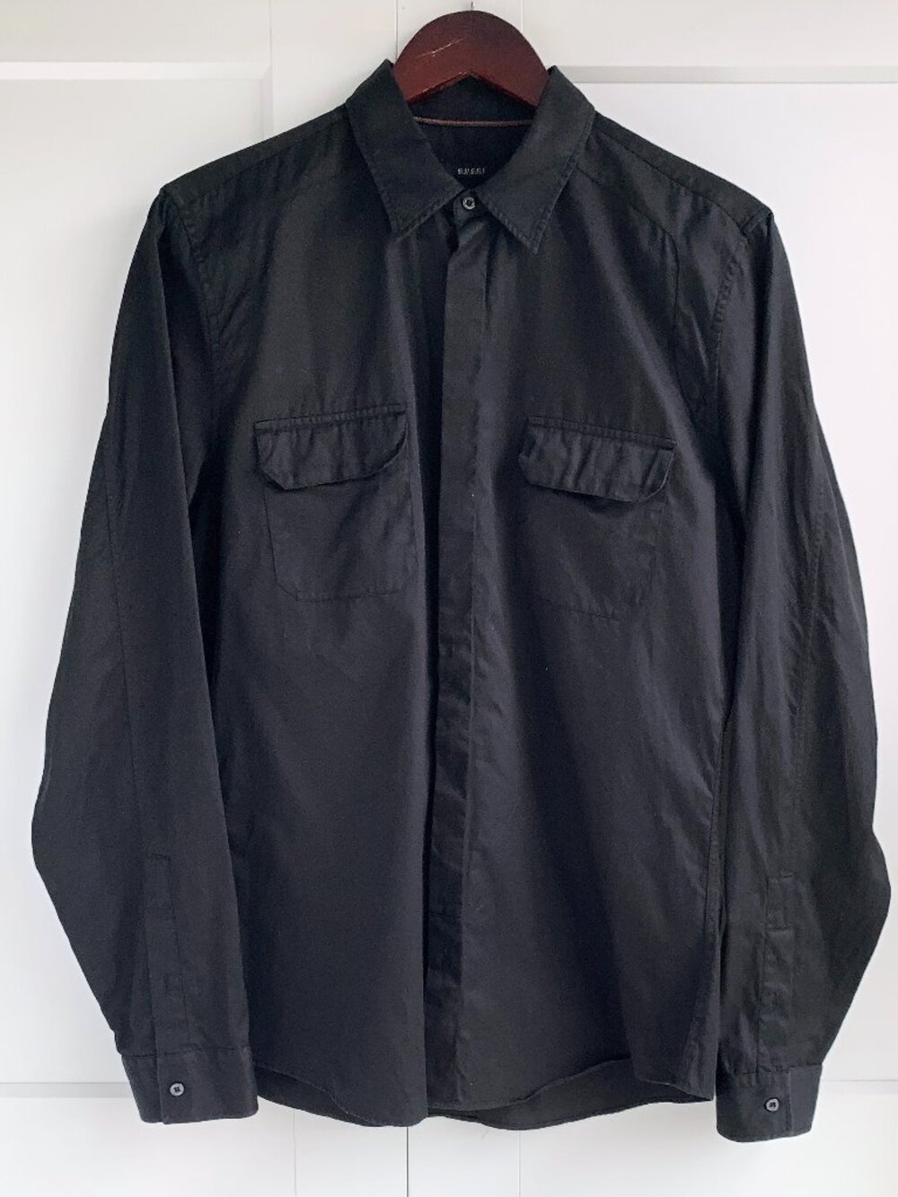 GUCCI Button Down Dress Shirt Long Sleeve Slim Fit Men's Size 41-16